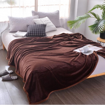 91家纺网 家纺一手货源 找家纺 雅萱家纺 云貂绒法兰绒珊瑚绒加厚毛毯纯色毯 深咖