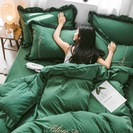 91家纺网 家纺一手货源 找家纺 （总）AB家纺 2019新款水洗棉蕾丝边四件套