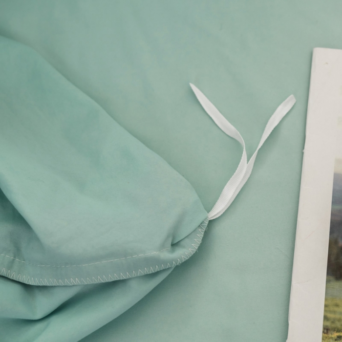 91家纺网 家纺一手货源 找家纺 AB家纺 2019新款水洗棉蕾丝边四件套 薄荷