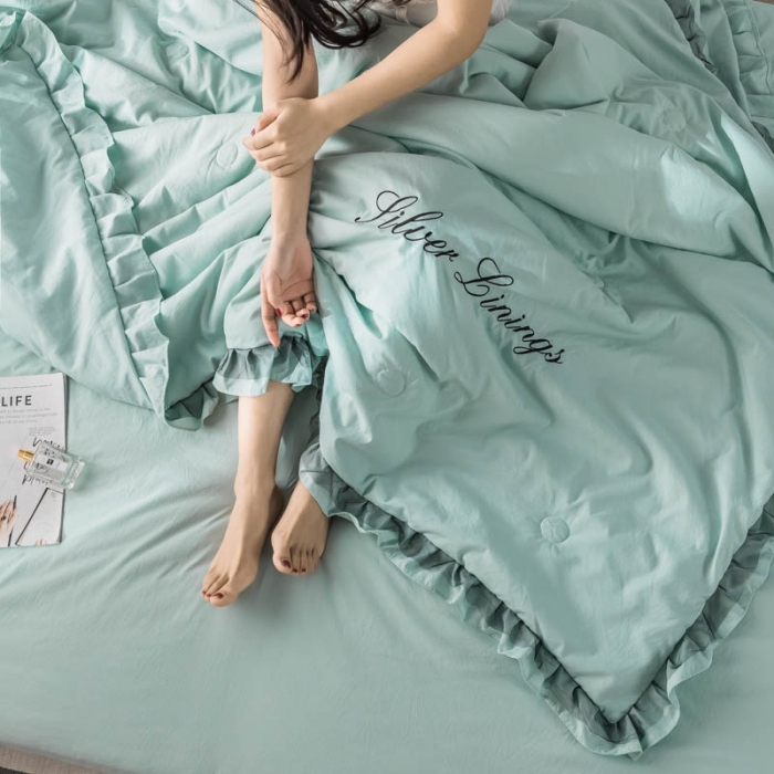 91家纺网 家纺一手货源 找家纺 （总）AB家纺 2019新款蕾丝边夏被