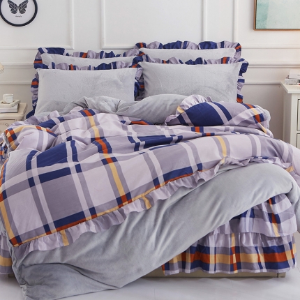 91家纺网 家纺一手货源 找家纺 （总）铠畅家纺 韩版法莱绒床裙四件套