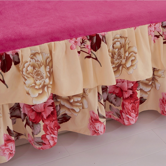 91家纺网 家纺一手货源 找家纺 （总）铠畅 2019韩版法莱绒床裙四件套