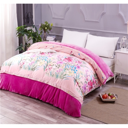 91家纺网 家纺一手货源 找家纺 铠畅 2019韩版法莱绒床裙单被套 孤芳自赏