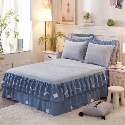 铠畅 2019韩版法莱绒床裙单床裙 海鸥
