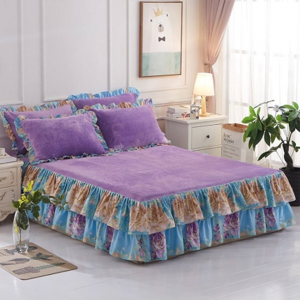 铠畅 2019韩版法莱绒床裙单床裙 空谷幽兰