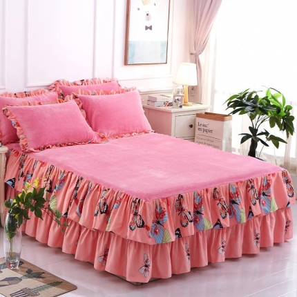 铠畅 2019韩版法莱绒床裙单床裙 翩翩起舞