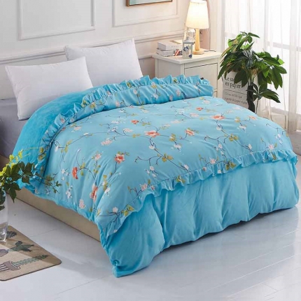 铠畅 2019韩版法莱绒床裙单被套 水木年华