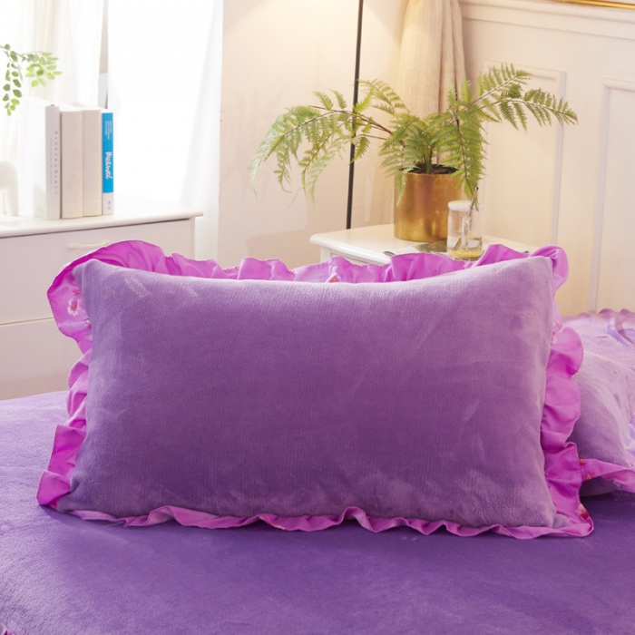 91家纺网 家纺一手货源 找家纺 铠畅 2019韩版法莱绒床裙四件套 爱的花海