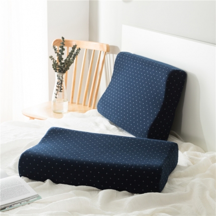 91家纺网 家纺一手货源 找家纺 境月枕芯 2018新款枕头枕芯定型枕酒店枕安眠曲线枕深蓝