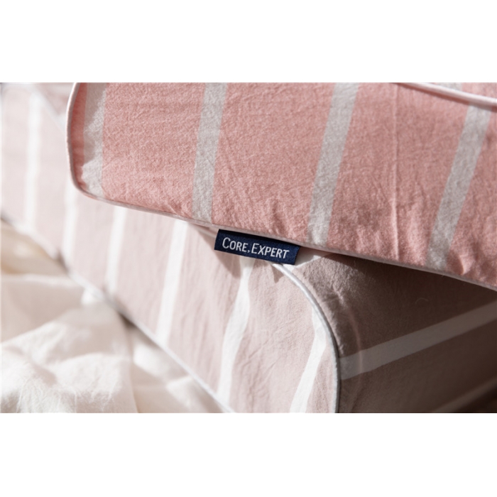 91家纺网 家纺一手货源 找家纺 境月枕芯 2018新款枕头枕芯安眠曲线枕水洗棉条纹-咖色