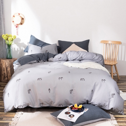 91家纺网 家纺一手货源 找家纺 HL原创 秋冬全棉13070四件套升级版小清新系列 停留