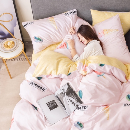 91家纺网 家纺一手货源 找家纺 HL原创 秋冬全棉13070四件套升级版小清新系列 缤纷