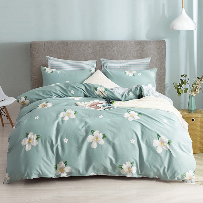 91家纺网 家纺一手货源 找家纺 HL原创 秋冬全棉13070四件套升级版小清新系列 邂逅