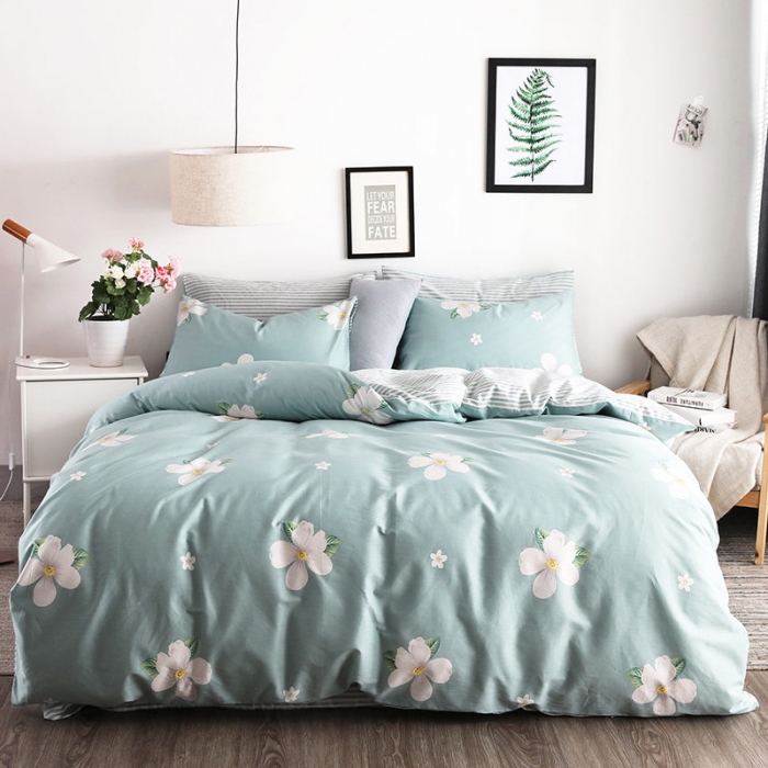 91家纺网 家纺一手货源 找家纺 HL原创 秋冬全棉13070四件套升级版小清新系列 邂逅