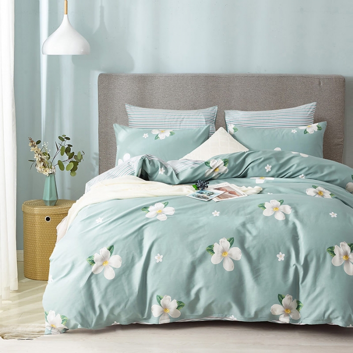 91家纺网 家纺一手货源 找家纺 HL原创 秋冬全棉13070四件套升级版小清新系列 邂逅