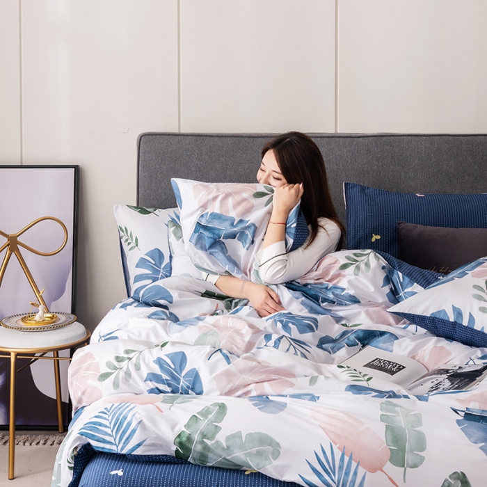 91家纺网 家纺一手货源 找家纺 HL原创 秋冬全棉13070四件套升级版小清新系列 深秋