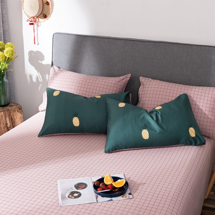 91家纺网 家纺一手货源 找家纺 HL原创秋冬全棉13070四件套升级版小清新系列夏威夷-墨绿