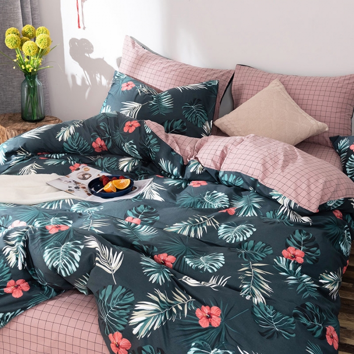 91家纺网 家纺一手货源 找家纺 HL原创 秋冬全棉13070四件套升级版小清新系列 挪威森林