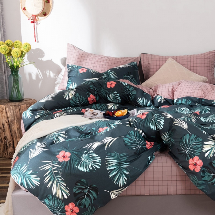 91家纺网 家纺一手货源 找家纺 HL原创 秋冬全棉13070四件套升级版小清新系列 挪威森林