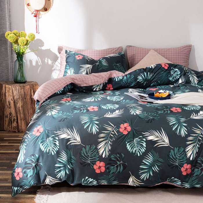 91家纺网 家纺一手货源 找家纺 HL原创 秋冬全棉13070四件套升级版小清新系列 挪威森林