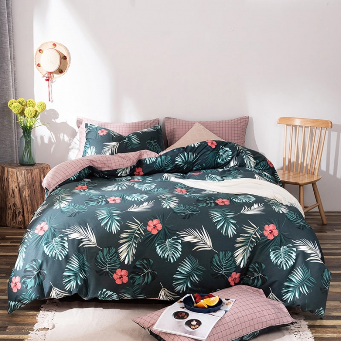 91家纺网 家纺一手货源 找家纺 HL原创 秋冬全棉13070四件套升级版小清新系列 挪威森林