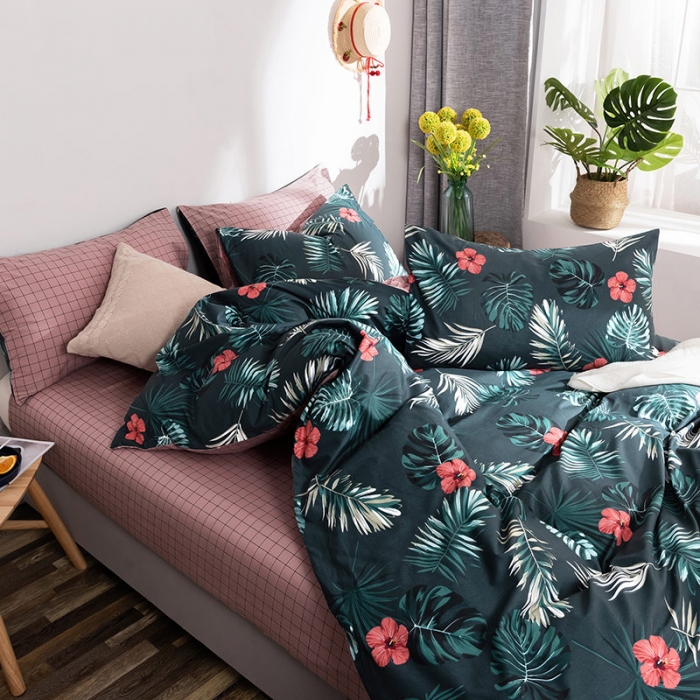 91家纺网 家纺一手货源 找家纺 HL原创 秋冬全棉13070四件套升级版小清新系列 挪威森林