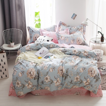 91家纺网 家纺一手货源 找家纺 薏思家纺 13372新品爆款四件套 田园花卉谧