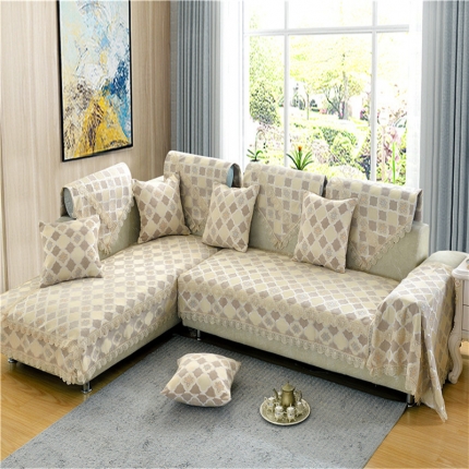 91家纺网 家纺一手货源 找家纺 （总）启博家纺 2022防滑提花全盖雪尼尔沙发巾沙发垫沙发套沙发罩