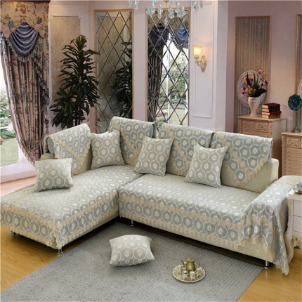 91家纺网 家纺一手货源 找家纺 （总）启博家纺 2022防滑提花全盖雪尼尔沙发巾沙发垫沙发套沙发罩