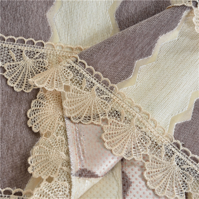 91家纺网 家纺一手货源 找家纺 启博家纺 2022防滑提花全盖雪尼尔沙发巾沙发垫沙发套沙发罩素菲-咖啡条