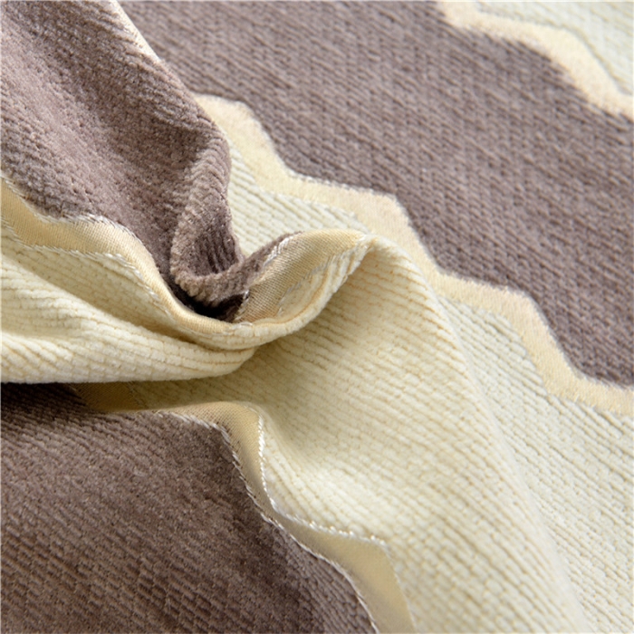 91家纺网 家纺一手货源 找家纺 启博家纺 2022防滑提花全盖雪尼尔沙发巾沙发垫沙发套沙发罩素菲-咖啡条