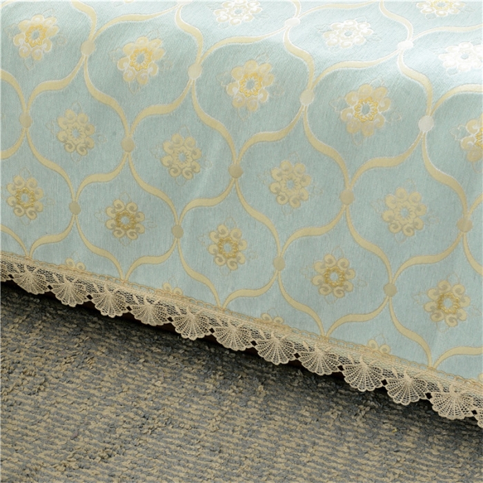 91家纺网 家纺一手货源 找家纺 启博家纺 2022加厚提花全盖雪尼尔沙发巾沙发垫沙发套沙发罩 蕉叶纹（浅绿）