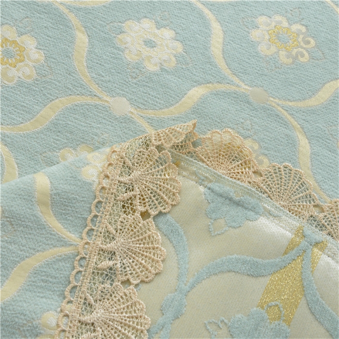 91家纺网 家纺一手货源 找家纺 启博家纺 2022加厚提花全盖雪尼尔沙发巾沙发垫沙发套沙发罩 蕉叶纹（浅绿）