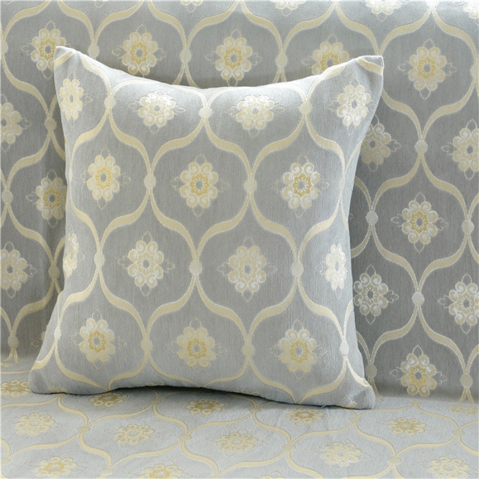 91家纺网 家纺一手货源 找家纺 启博家纺 2022加厚提花全盖雪尼尔沙发巾沙发垫沙发套沙发罩 蕉叶纹-银灰