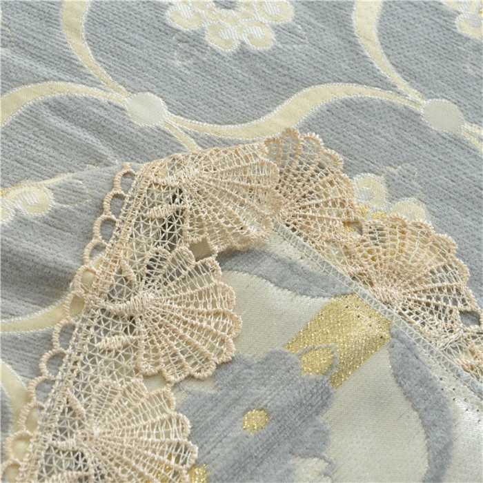 91家纺网 家纺一手货源 找家纺 启博家纺 2022加厚提花全盖雪尼尔沙发巾沙发垫沙发套沙发罩 蕉叶纹-银灰