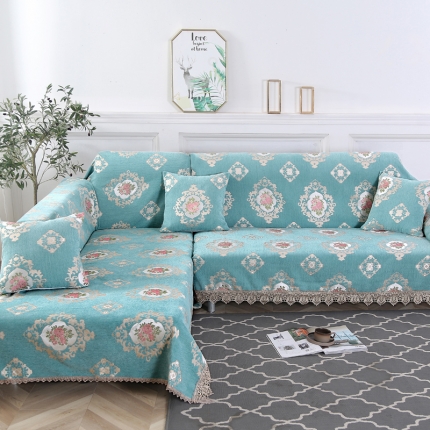 91家纺网 家纺一手货源 找家纺 （总）启博家纺 2022欧式简约全盖雪尼尔沙发巾沙发垫沙发套沙发罩