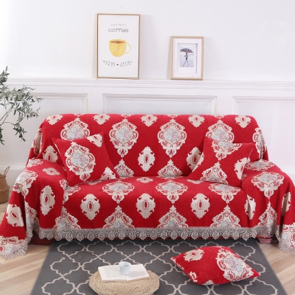 91家纺网 家纺一手货源 找家纺 （总）启博家纺 2022欧式简约全盖雪尼尔沙发巾沙发垫沙发套沙发罩