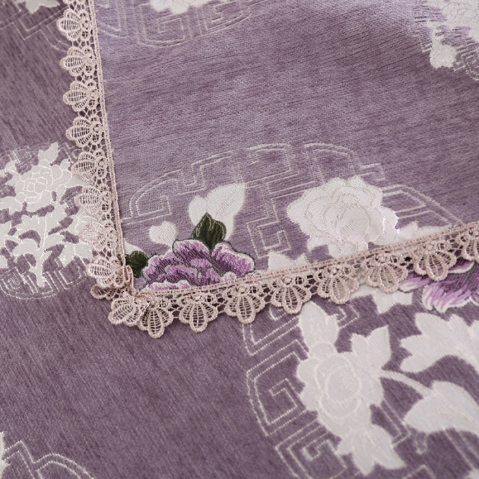 91家纺网 家纺一手货源 找家纺 启博家纺 2022防滑提花全盖雪尼尔沙发巾沙发垫沙发套沙发罩 紫妍