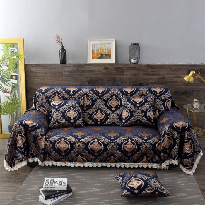 91家纺网 家纺一手货源 找家纺 启博家纺 2019新款加厚提花雪尼尔全盖沙发巾 慕晓