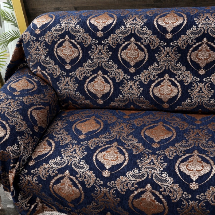 91家纺网 家纺一手货源 找家纺 启博家纺 2019新款加厚提花雪尼尔全盖沙发巾 慕晓