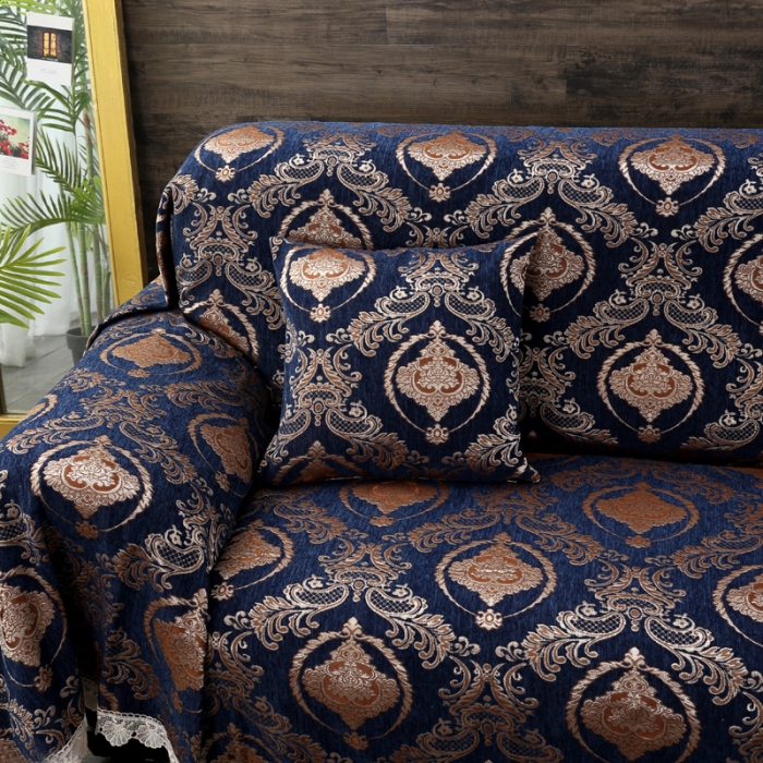 91家纺网 家纺一手货源 找家纺 启博家纺 2019新款加厚提花雪尼尔全盖沙发巾 慕晓