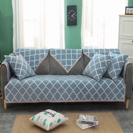 91家纺网 家纺一手货源 找家纺 启博家纺 2022全盖雪尼尔沙发巾沙发垫沙发套沙发罩 素菲