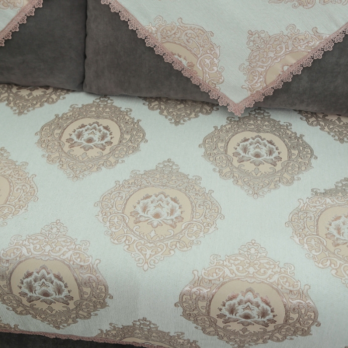 91家纺网 家纺一手货源 找家纺 启博家纺 2022全盖雪尼尔沙发巾沙发垫沙发套沙发罩 宝相花