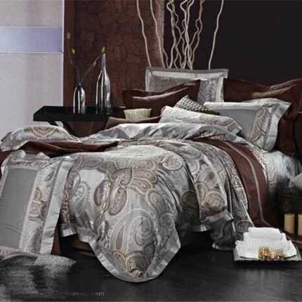 91家纺网 家纺一手货源 找家纺 （总）赫本 色织真丝棉里布套件