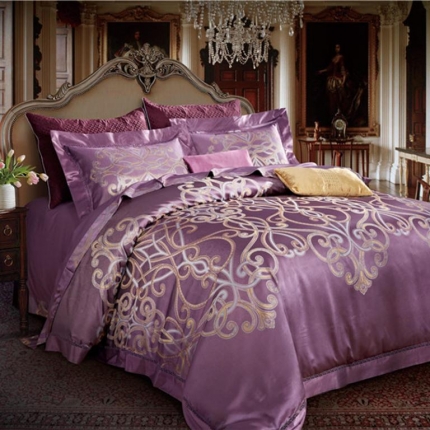 91家纺网 家纺一手货源 找家纺 （总）赫本 色织真丝棉里布套件