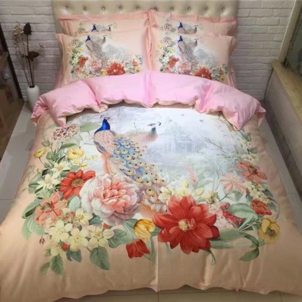 艾莱家纺 120S数码臻维绒四件套 华丽的梦