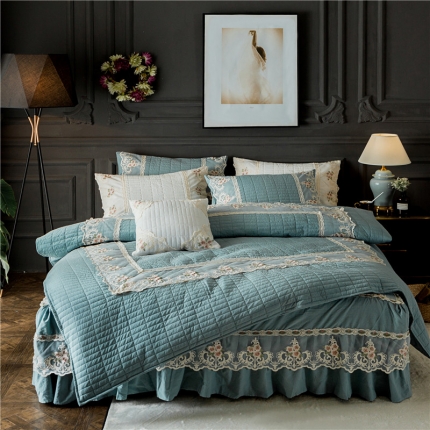 91家纺网 家纺一手货源 找家纺 菊上家纺 全棉水洗加棉四件套 青旋