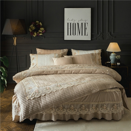 91家纺网 家纺一手货源 找家纺 菊上家纺 全棉水洗加棉四件套 梦芙