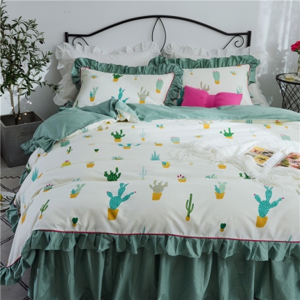 91家纺网 家纺一手货源 找家纺 （总）菊上家纺 2019小清新床裙四件套唯美系列