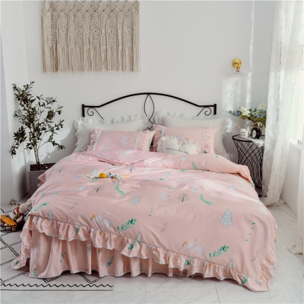 91家纺网 家纺一手货源 找家纺 （总）菊上家纺 2019小清新床裙四件套唯美系列